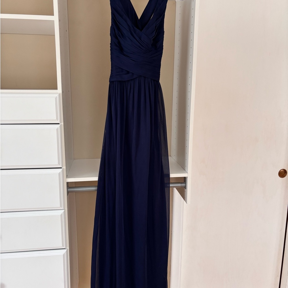 David's Bridal Deep Blue (Marine) Bridesmaid Dress